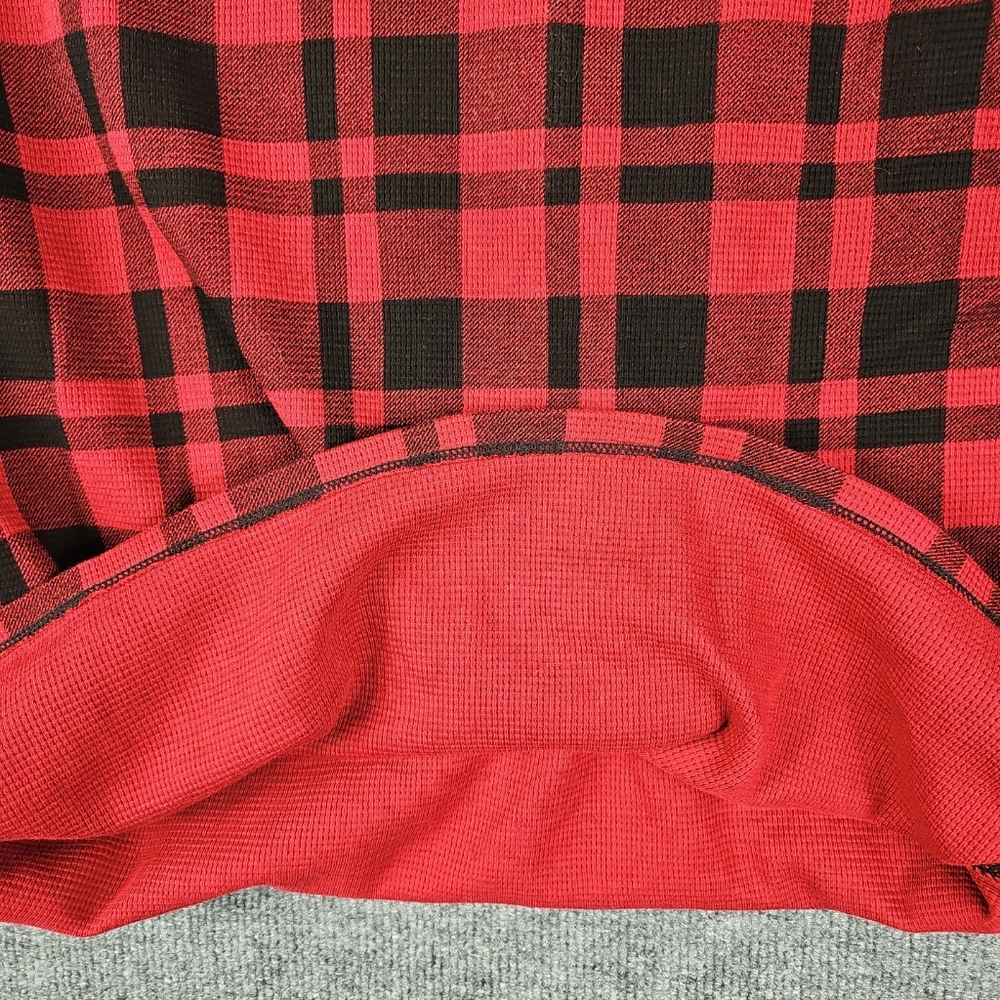 Polo Ralph Lauren Buffalo Plaid Check Waffle Thermal Shirt Men's Red/Black - Picture 9 of 9